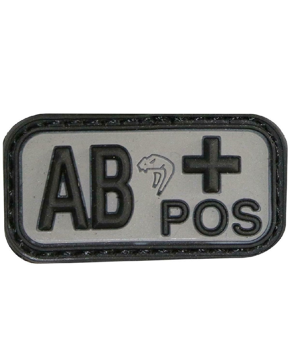 Viper Blood Group Rubber Patch AB Pos in Black 