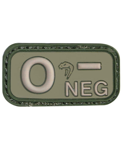 Viper Blood Group Rubber Patch O Neg in Green 