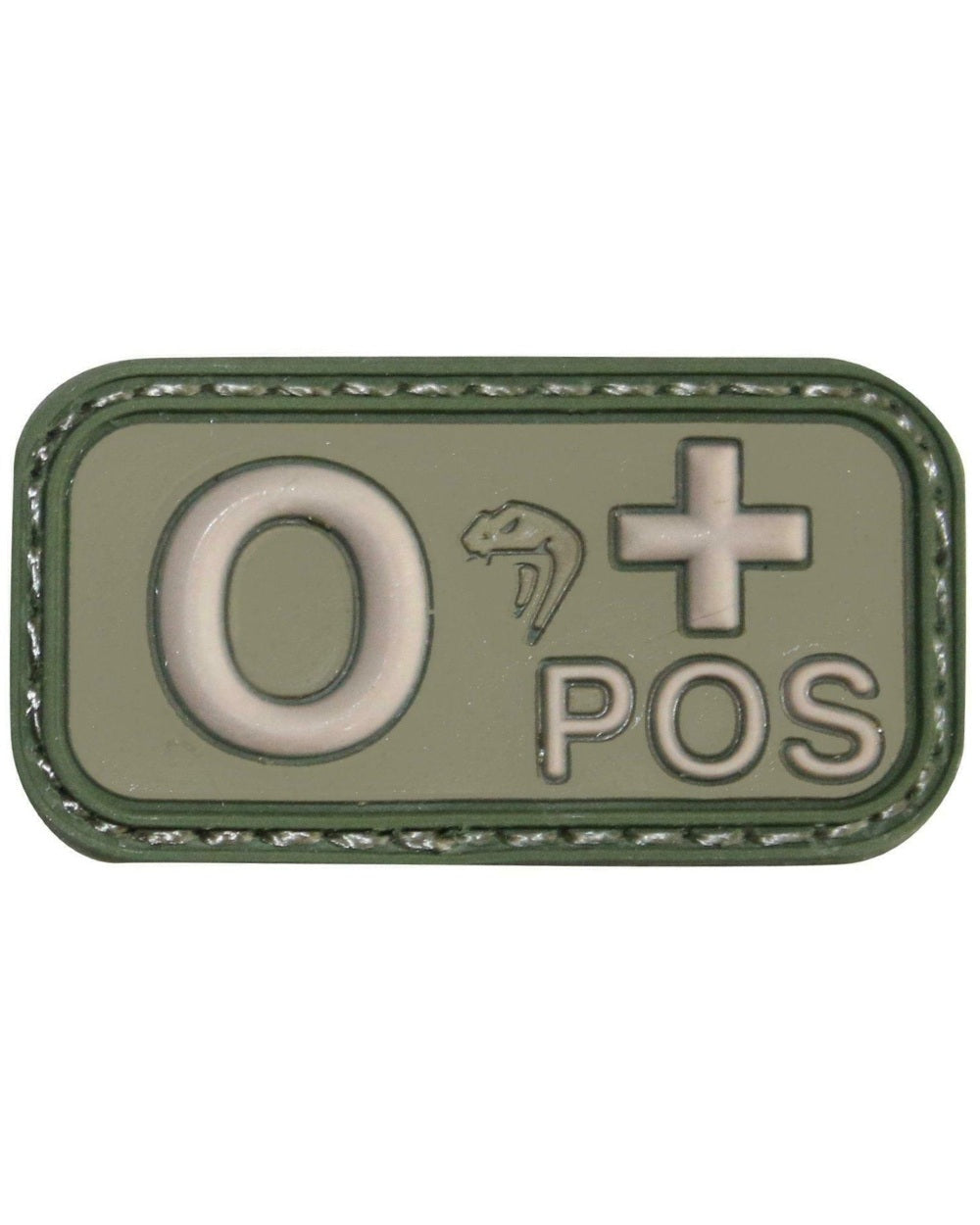 Viper Blood Group Rubber Patch O Pos in Green 