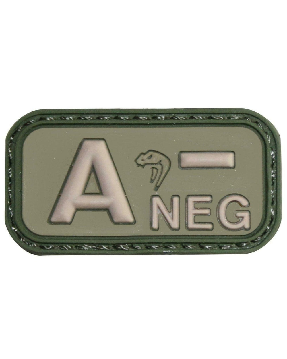 Viper Blood Group Rubber Patch A Neg in Green 