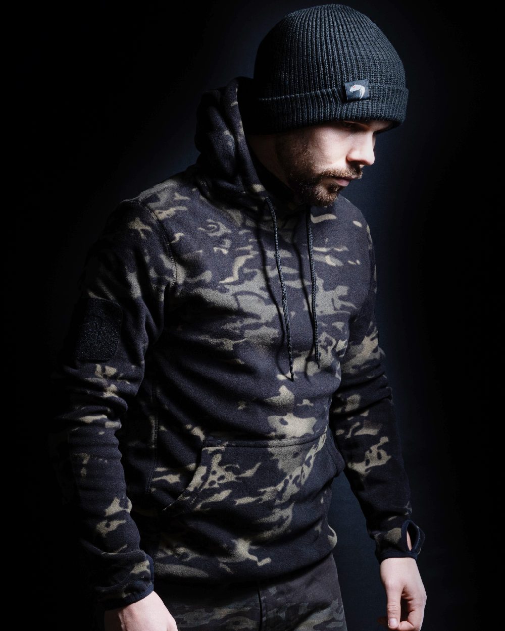 Viper Fleece Hoodie in VCAM Black 