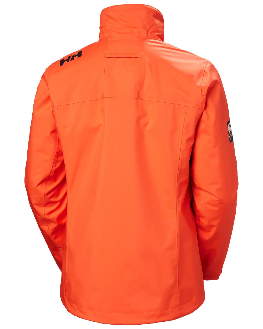 Flame coloured Helly Hansen Womens Crew Midlayer Sailing Jacket 2.0 on white background 