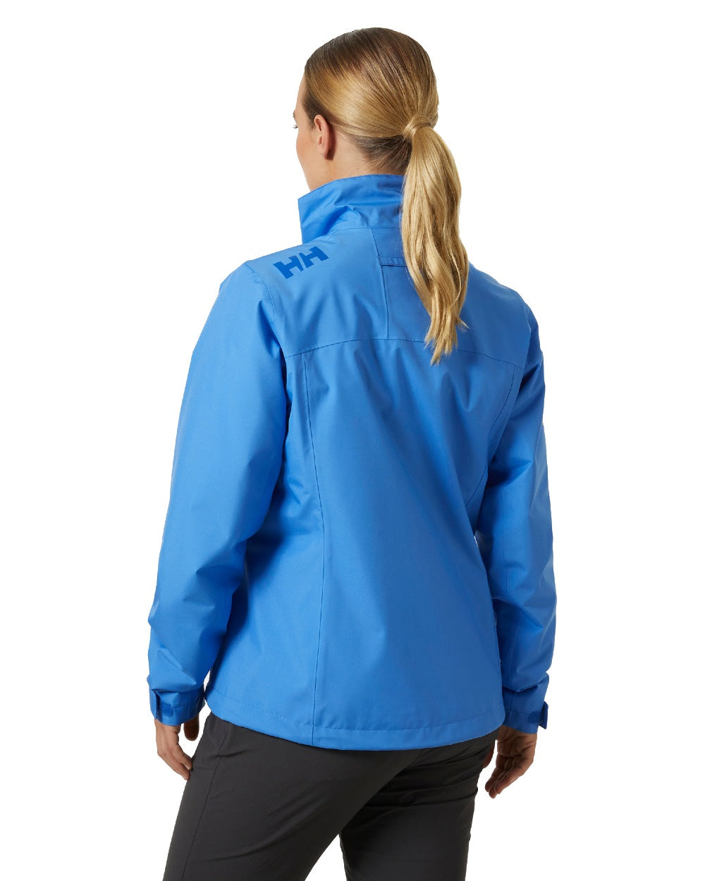 Ultra Blue coloured Helly Hansen Womens Crew Midlayer Sailing Jacket 2.0 on white background 