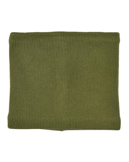 Olive Night coloured WeatherBeeta Fleece Lined Snood on white background 