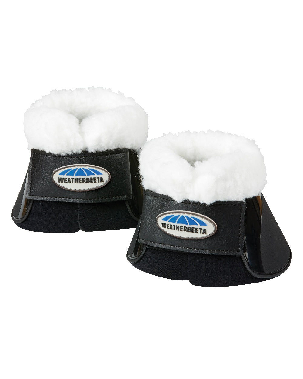 Black coloured WeatherBeeta Fleece Trim Impact Bell Boots on white background 