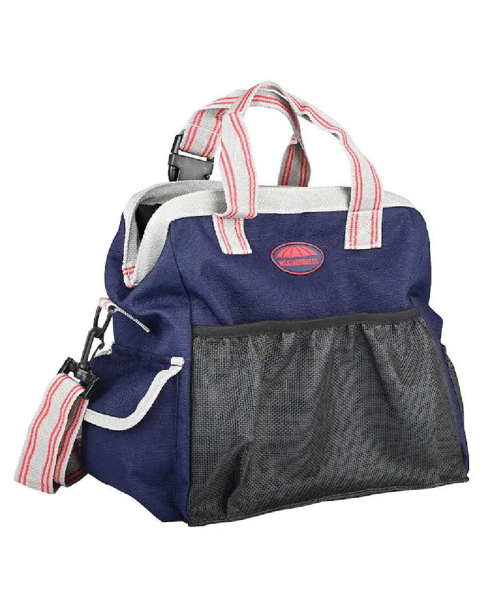 Navy Silver Red coloured WeatherBeeta Grooming Tote Bag on white background 