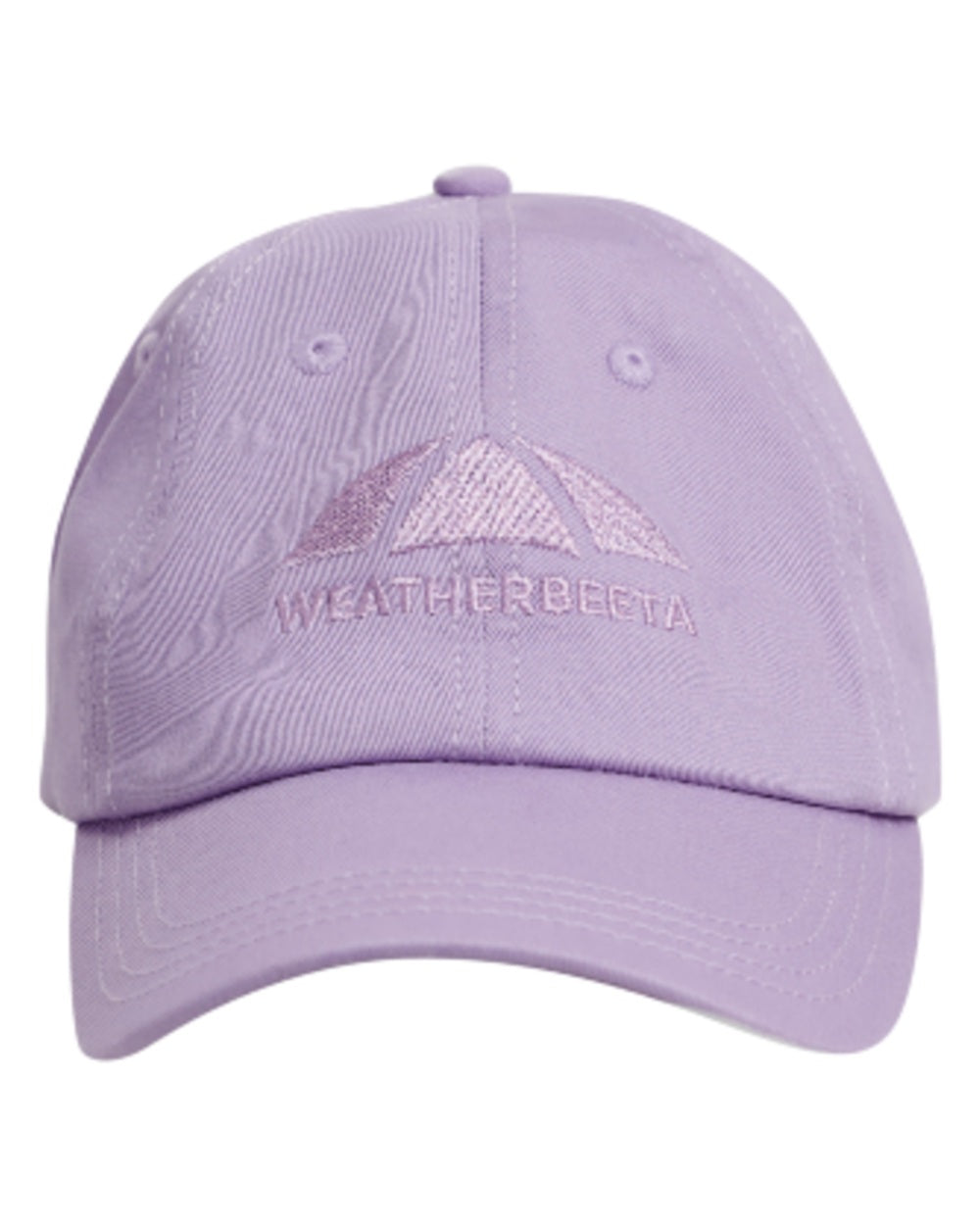 Lavender Mist coloured WeatherBeeta Performance Cotton Cap on white background 