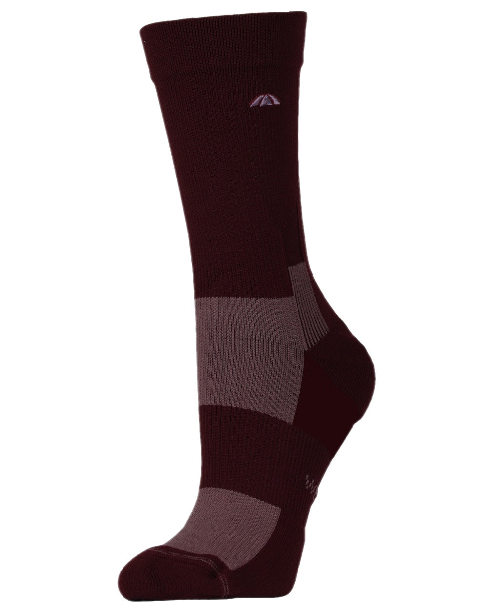Mulberry Mauve Wine Coloured WeatherBeeta Performance Crew Riding Socks on white background 