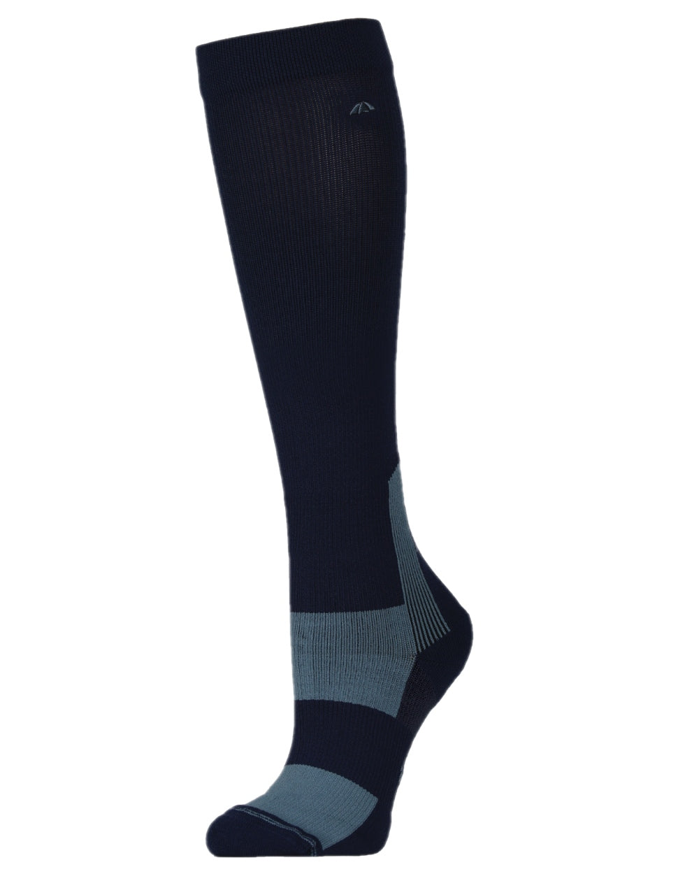 Navy Slate Blue Coloured WeatherBeeta Performance Knee Length Riding Socks on white background 