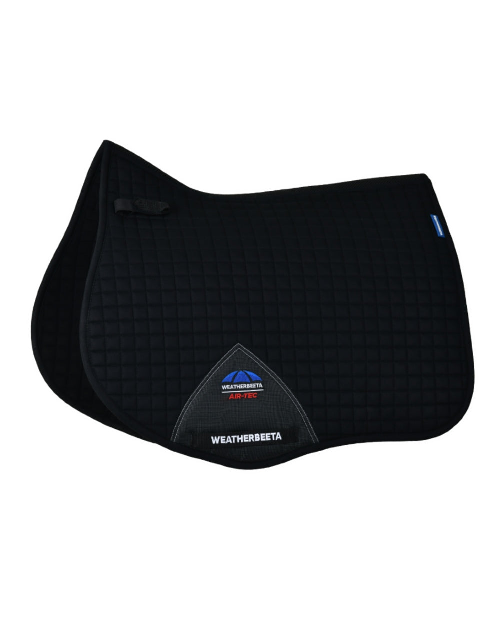 Black Coloured WeatherBeeta Prime Air-Tec All Purpose Saddle Pad on white background 