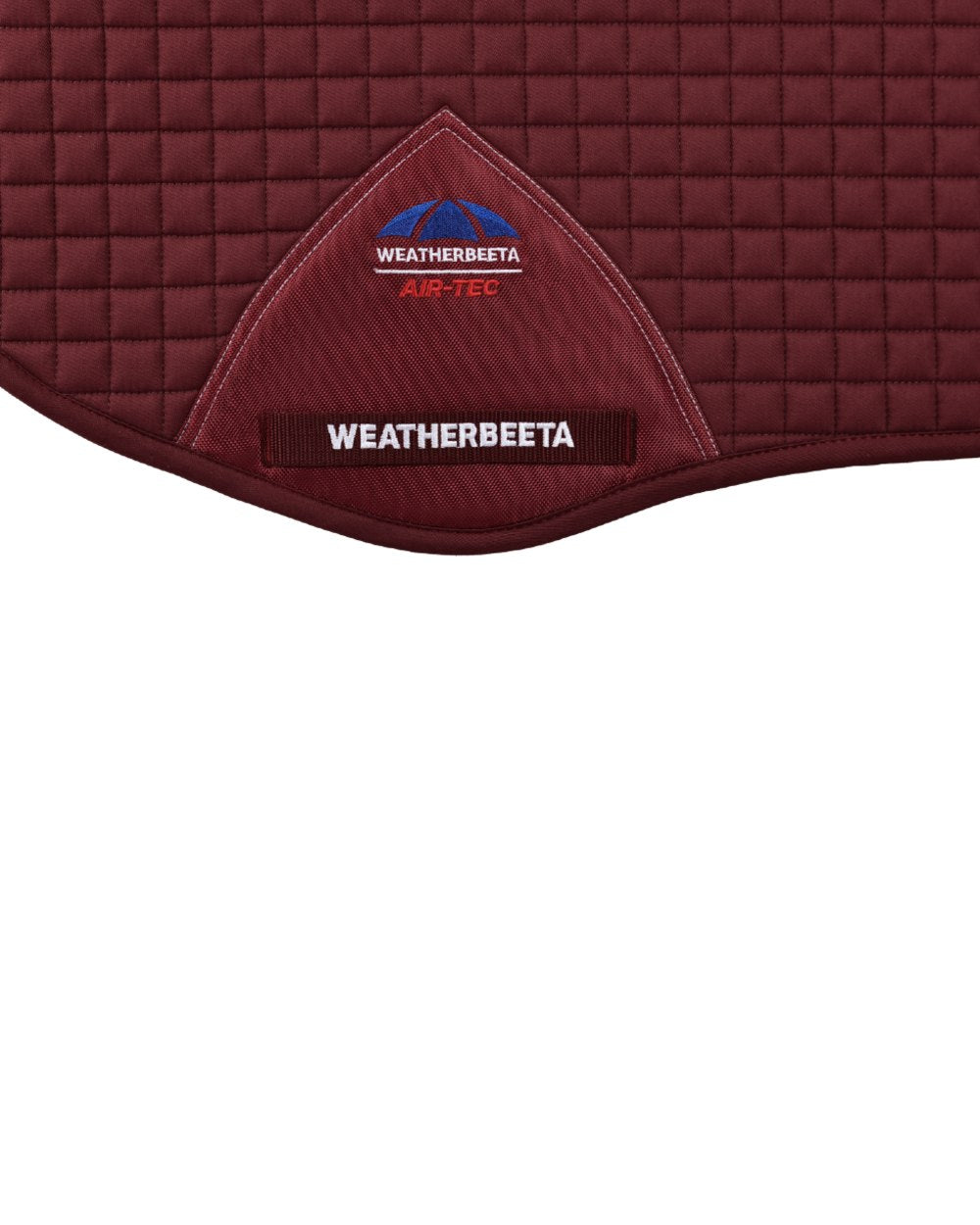 Burgundy Coloured WeatherBeeta Prime Air-Tec All Purpose Saddle Pad on white background 