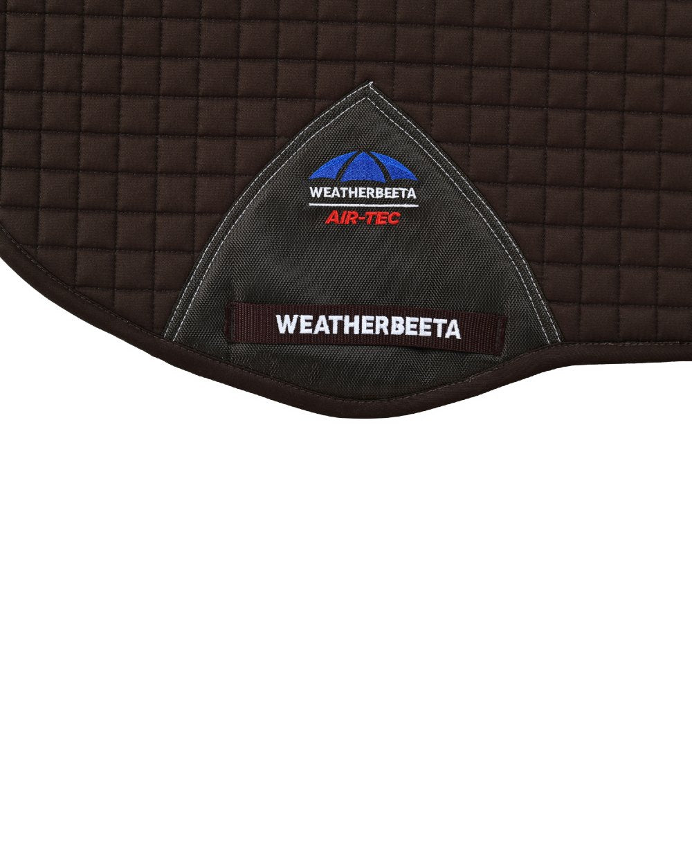 Chocolate Coloured WeatherBeeta Prime Air-Tec All Purpose Saddle Pad on white background 