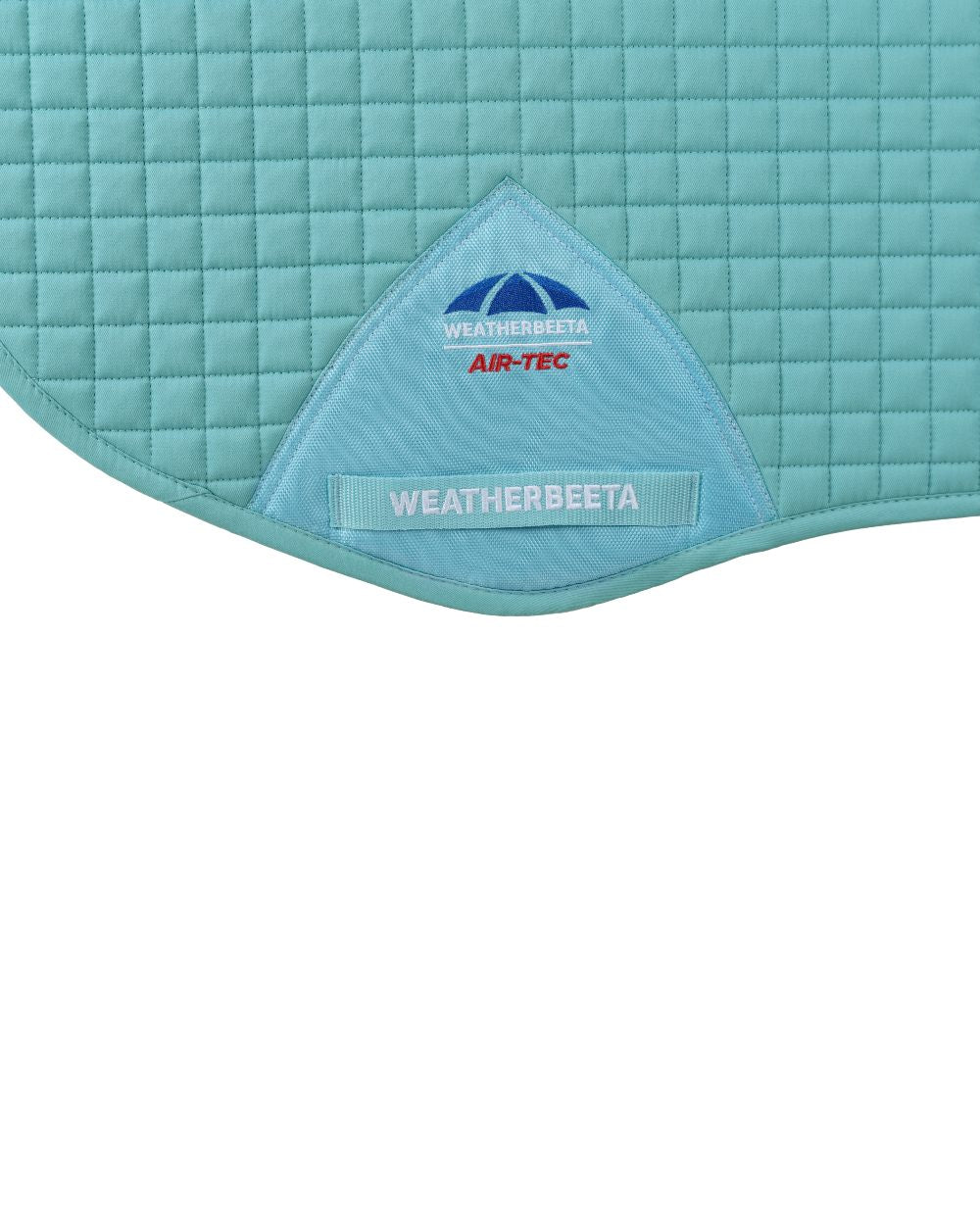 Light Aqua Coloured WeatherBeeta Prime Air-Tec All Purpose Saddle Pad on white background 