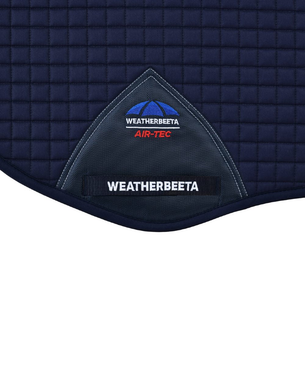 Navy Coloured WeatherBeeta Prime Air-Tec All Purpose Saddle Pad on white background 