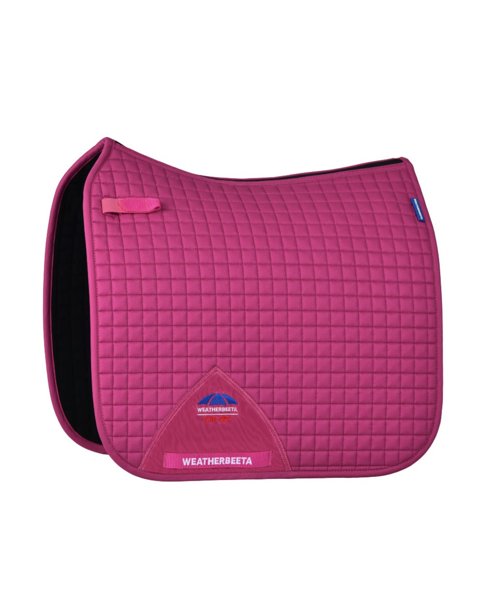 Bright Magenta Coloured WeatherBeeta Prime Air-Tec Dressage Saddle Pad on white background 