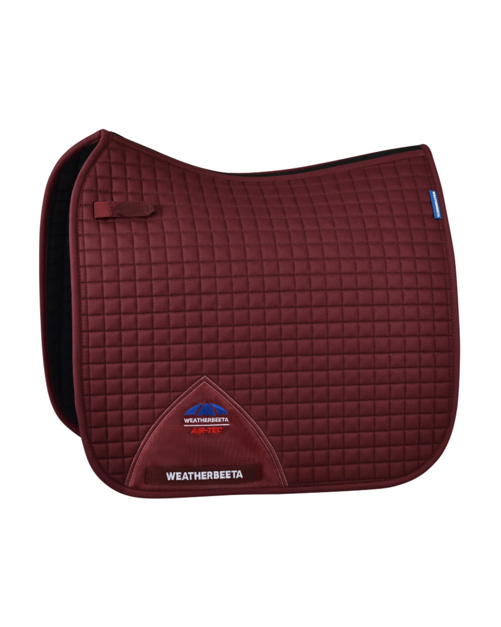 Burgundy Coloured WeatherBeeta Prime Air-Tec Dressage Saddle Pad on white background 