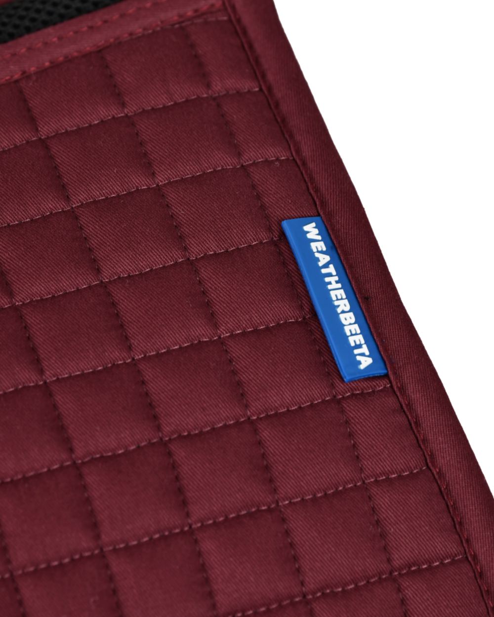 Burgundy Coloured WeatherBeeta Prime Air-Tec Dressage Saddle Pad on white background 