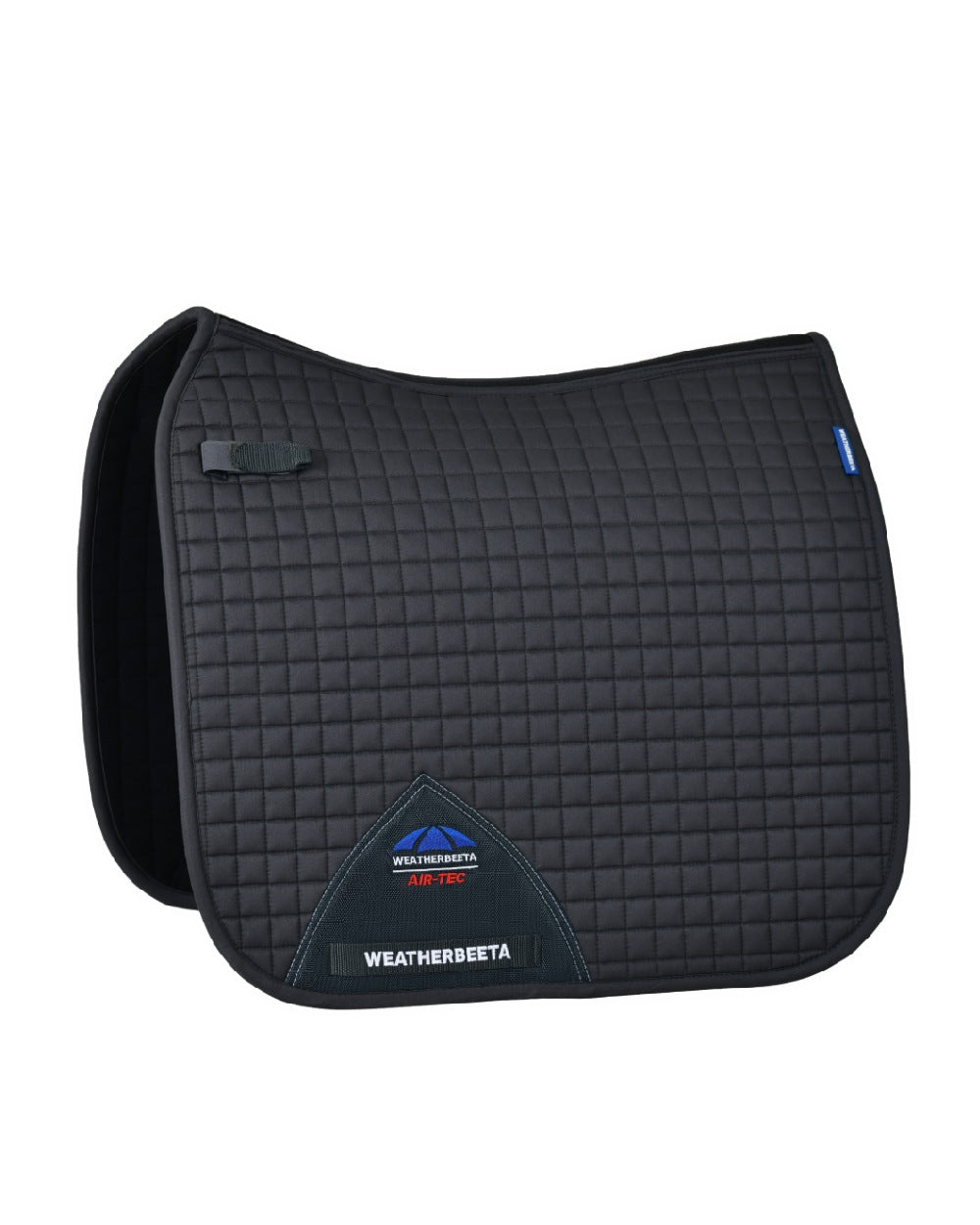Charcoal Coloured WeatherBeeta Prime Air-Tec Dressage Saddle Pad on white background 