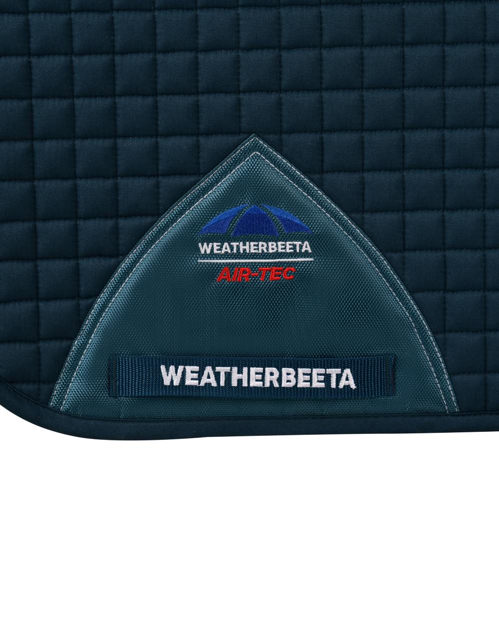Midnight Teal Coloured WeatherBeeta Prime Air-Tec Dressage Saddle Pad on white background 