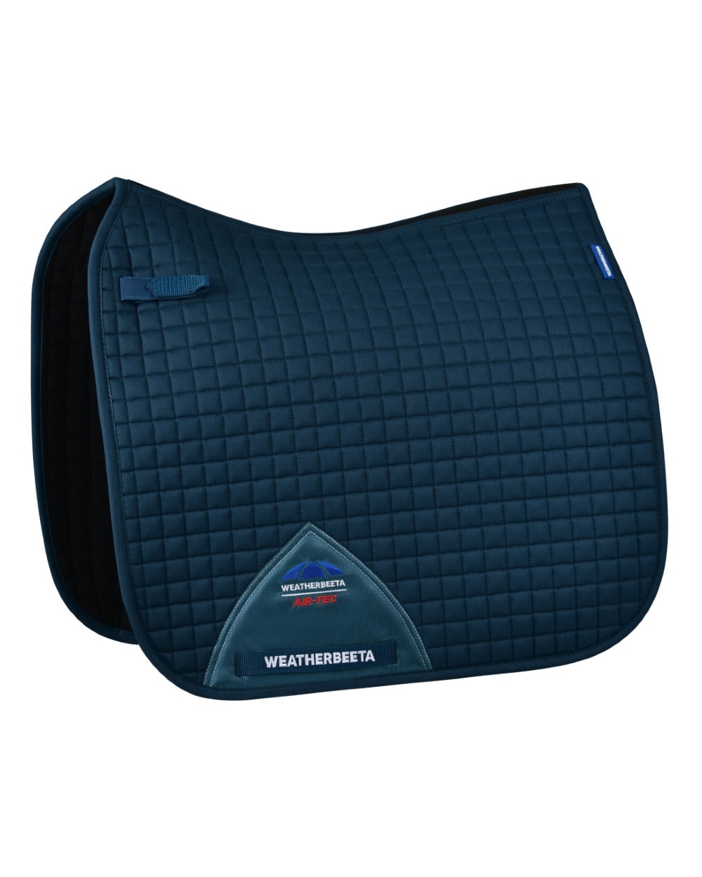 Midnight Teal Coloured WeatherBeeta Prime Air-Tec Dressage Saddle Pad on white background 