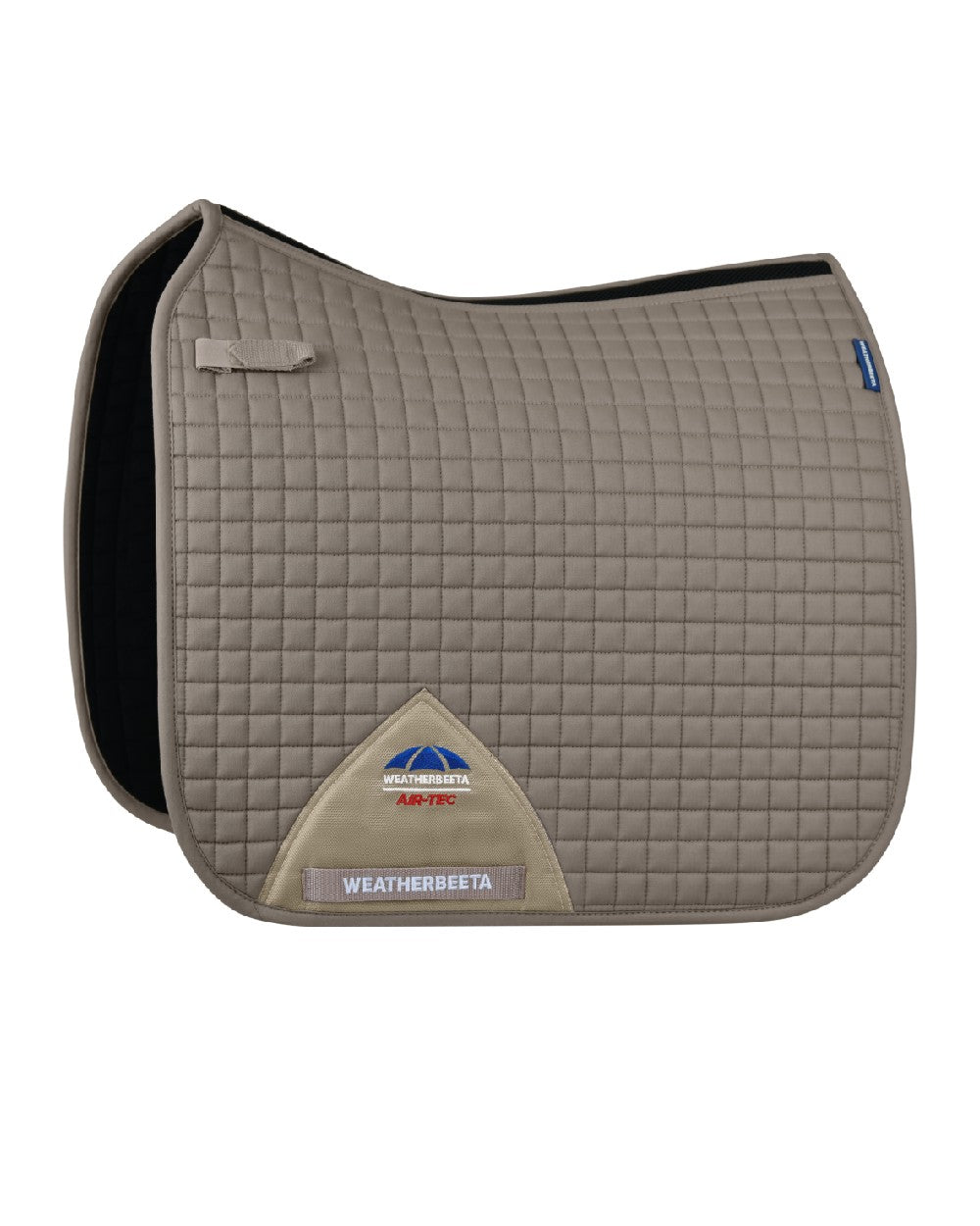 Natural Clay Coloured WeatherBeeta Prime Air-Tec Dressage Saddle Pad on white background 