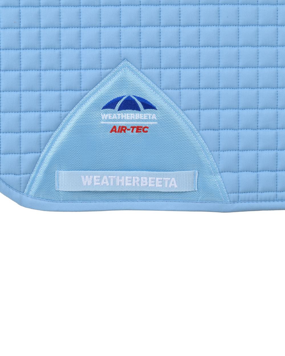 Sky Blue Coloured WeatherBeeta Prime Air-Tec Dressage Saddle Pad on white background 