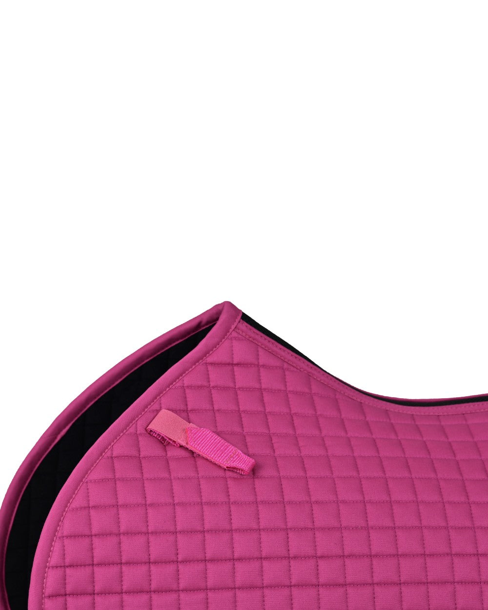 Bright Magenta Coloured WeatherBeeta Prime Air-Tec Jump Shaped Saddle Pad on white background 