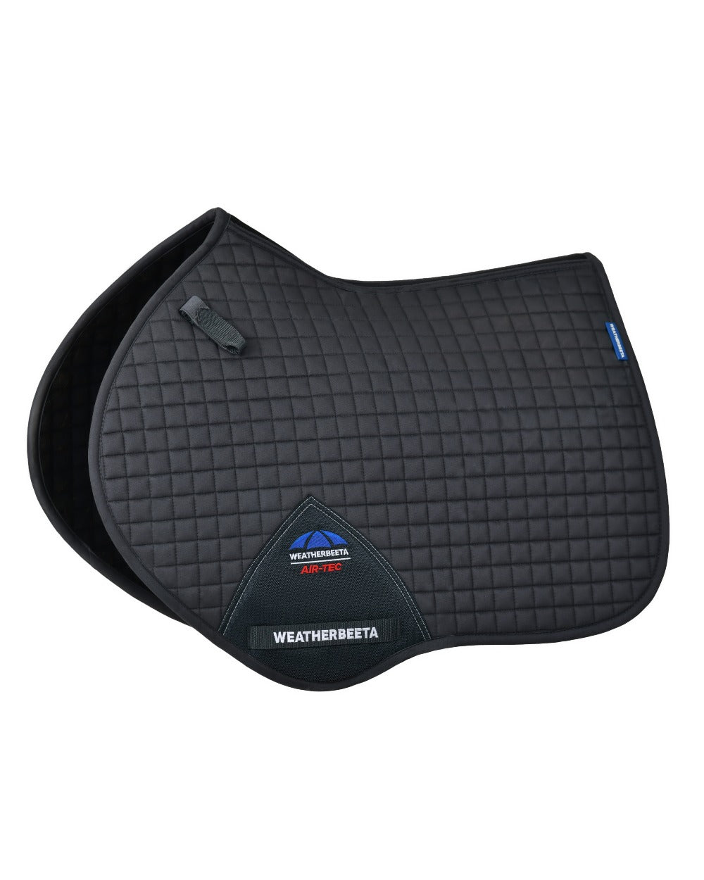 Charcoal Coloured WeatherBeeta Prime Air-Tec Jump Shaped Saddle Pad on white background 
