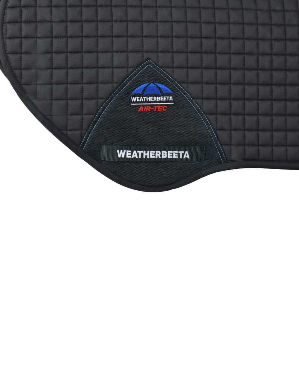 Charcoal Coloured WeatherBeeta Prime Air-Tec Jump Shaped Saddle Pad on white background 