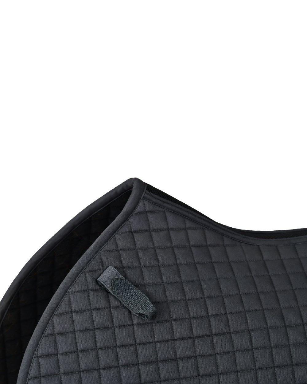 Charcoal Coloured WeatherBeeta Prime Air-Tec Jump Shaped Saddle Pad on white background 