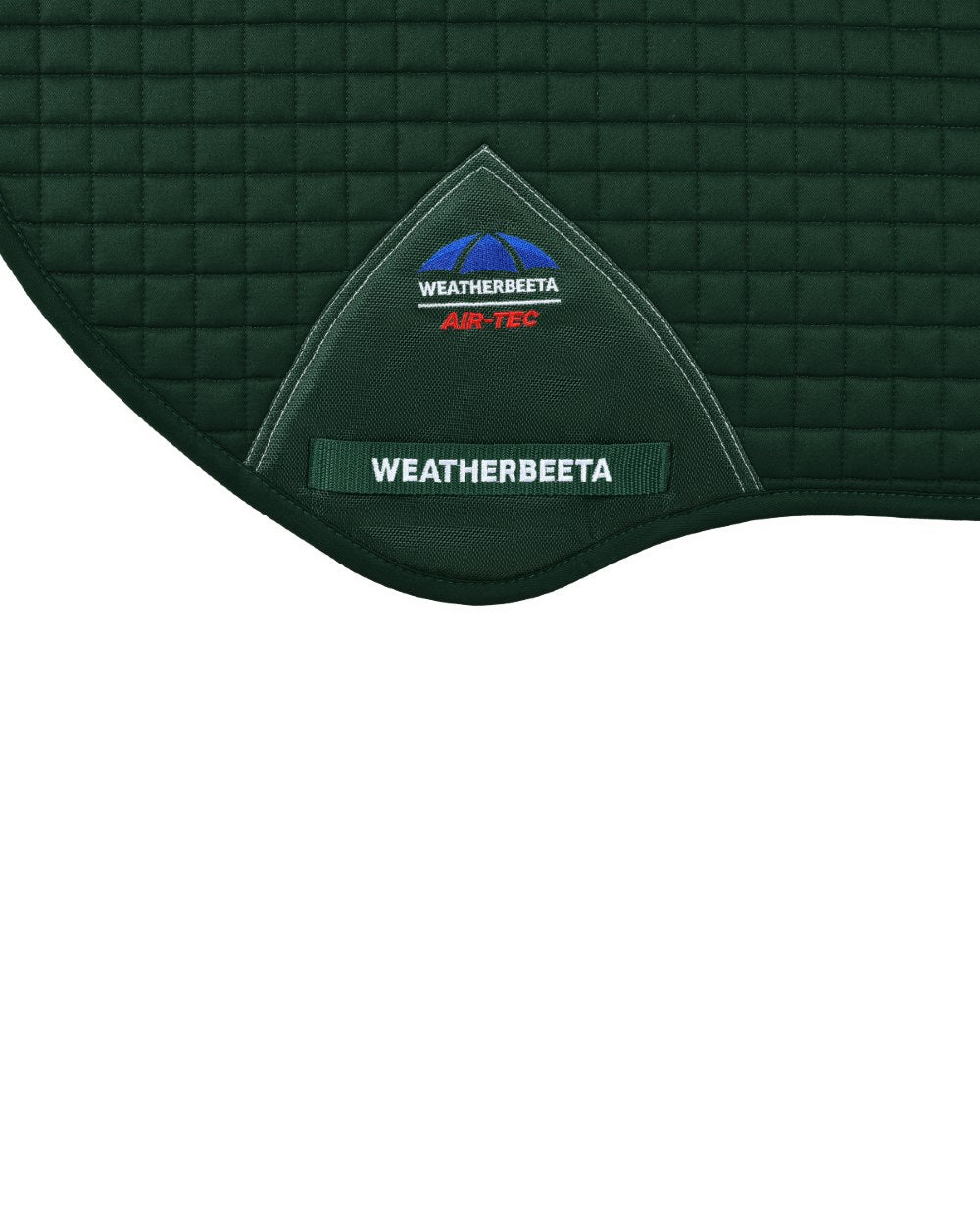 Forest Green Coloured WeatherBeeta Prime Air-Tec Jump Shaped Saddle Pad on white background 