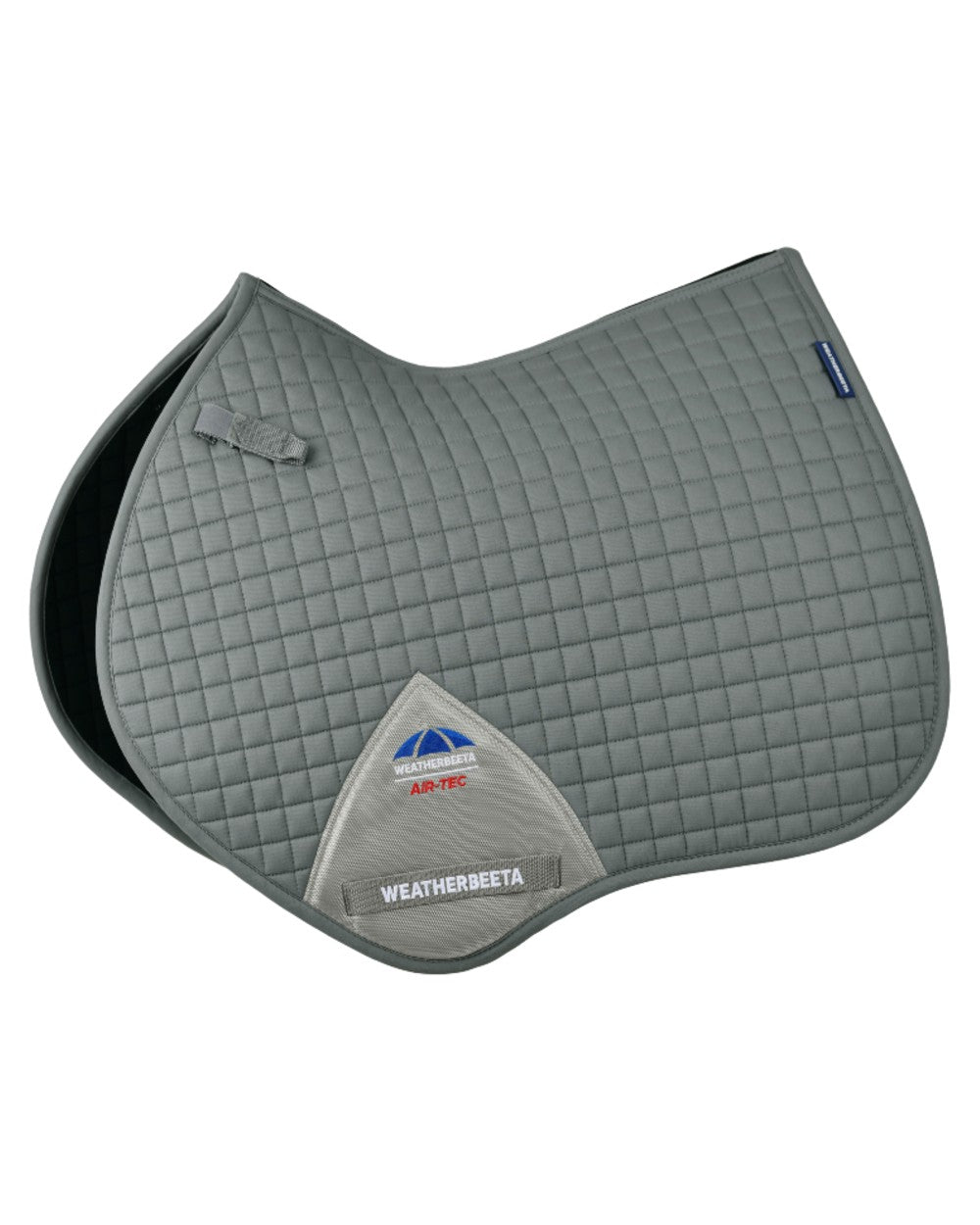 Grey Coloured WeatherBeeta Prime Air-Tec Jump Shaped Saddle Pad on white background 