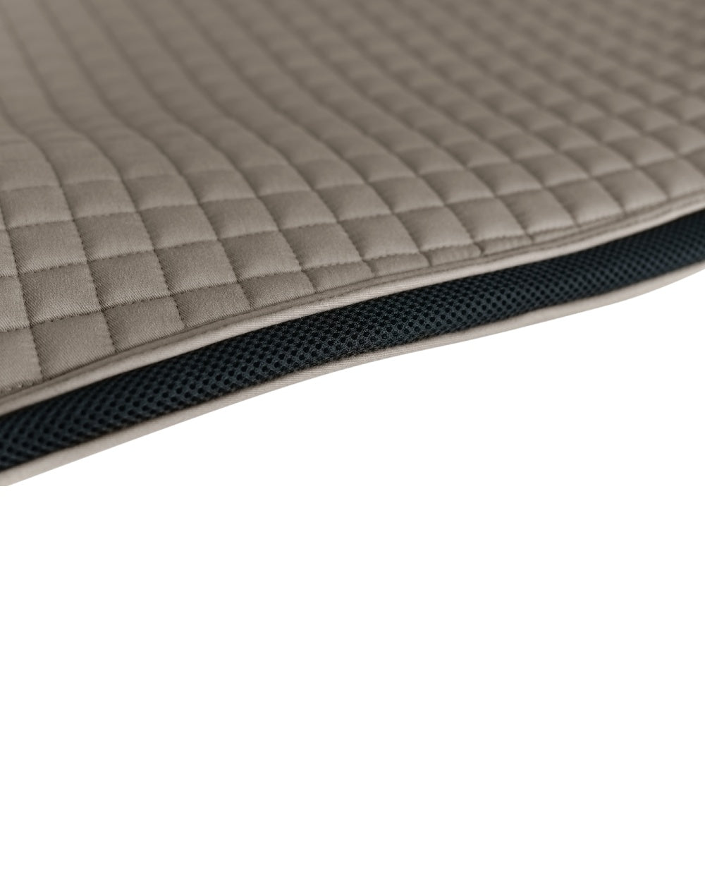 Natural Clay Coloured WeatherBeeta Prime Air-Tec Jump Shaped Saddle Pad on white background 