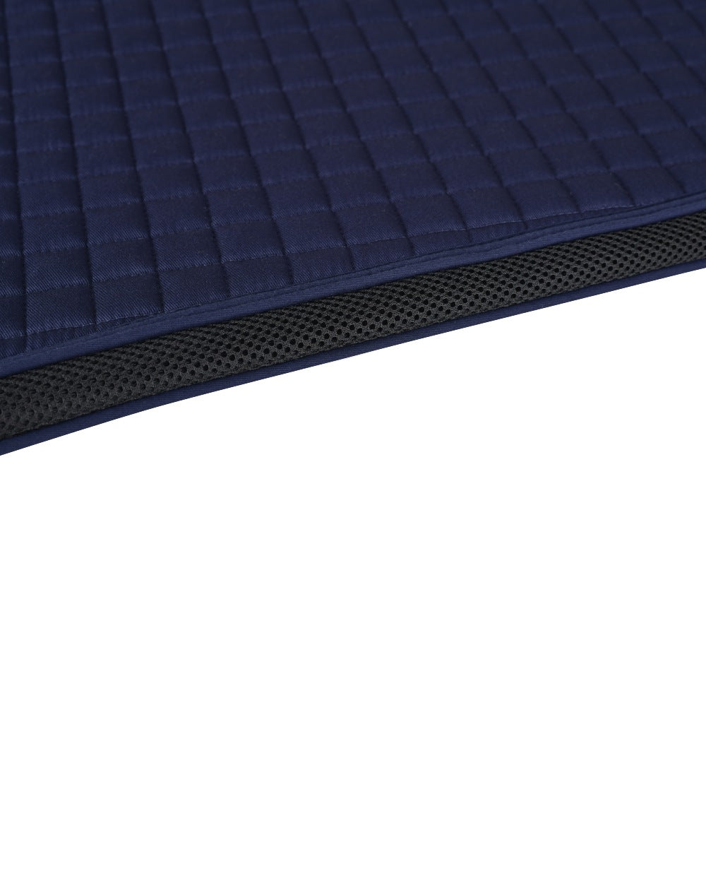 Navy Coloured WeatherBeeta Prime Air-Tec Jump Shaped Saddle Pad on white background 