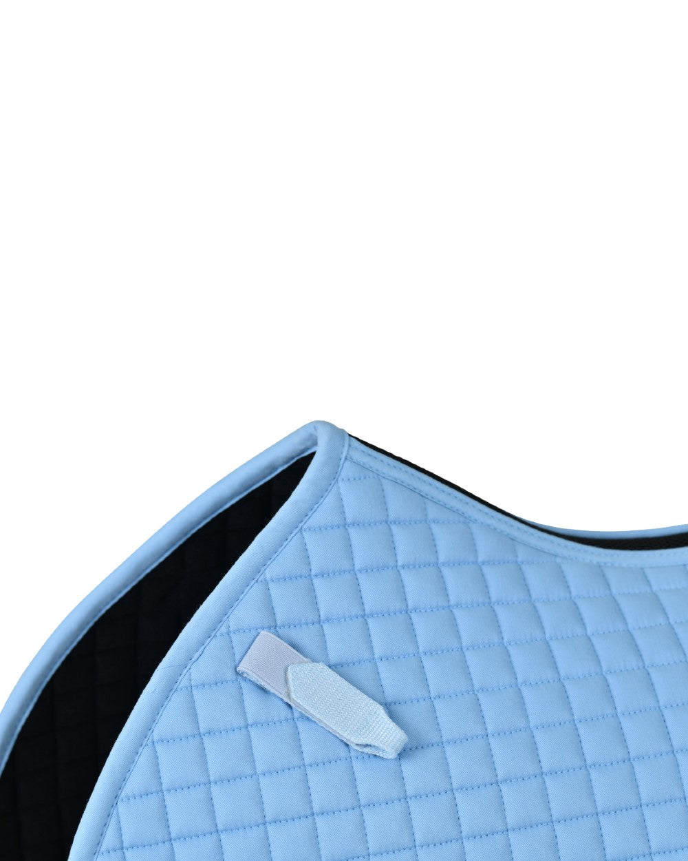 Sky Blue Coloured WeatherBeeta Prime Air-Tec Jump Shaped Saddle Pad on white background 
