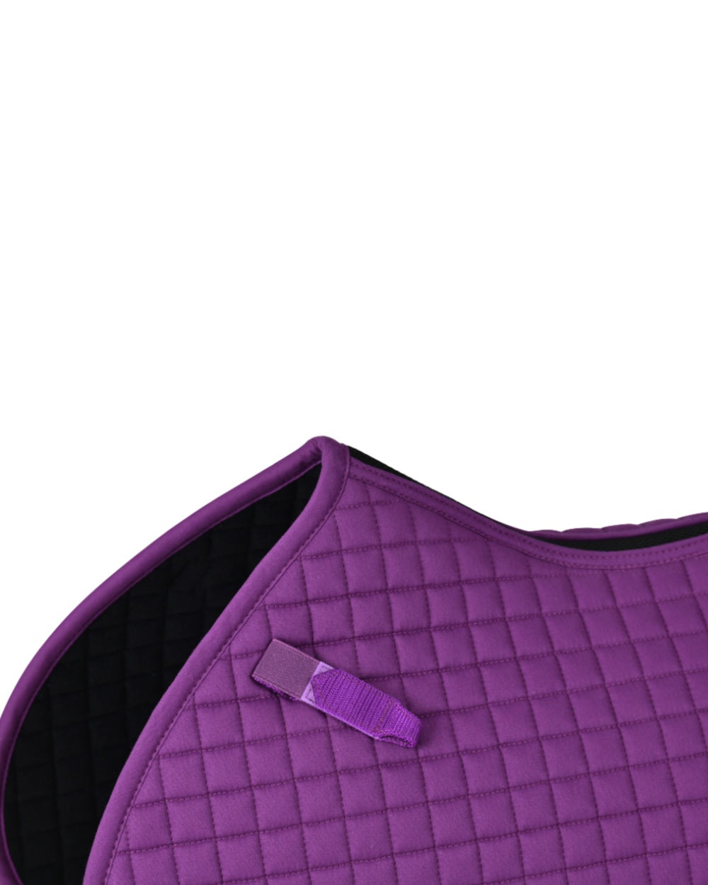 Violet Coloured WeatherBeeta Prime Air-Tec Jump Shaped Saddle Pad on white background 