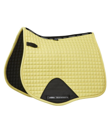 Butter coloured WeatherBeeta Prime All Purpose Saddle Pad on white background 