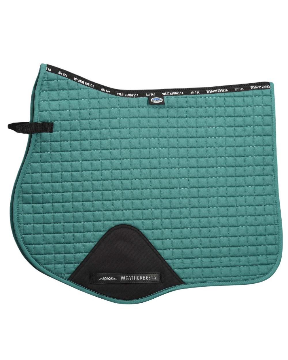 Green coloured WeatherBeeta Prime All Purpose Saddle Pad on white background 