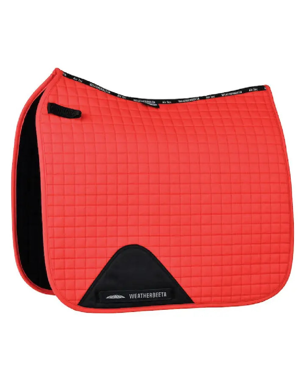 Bittersweet Red coloured WeatherBeeta Prime Dressage Saddle Pad on white background 