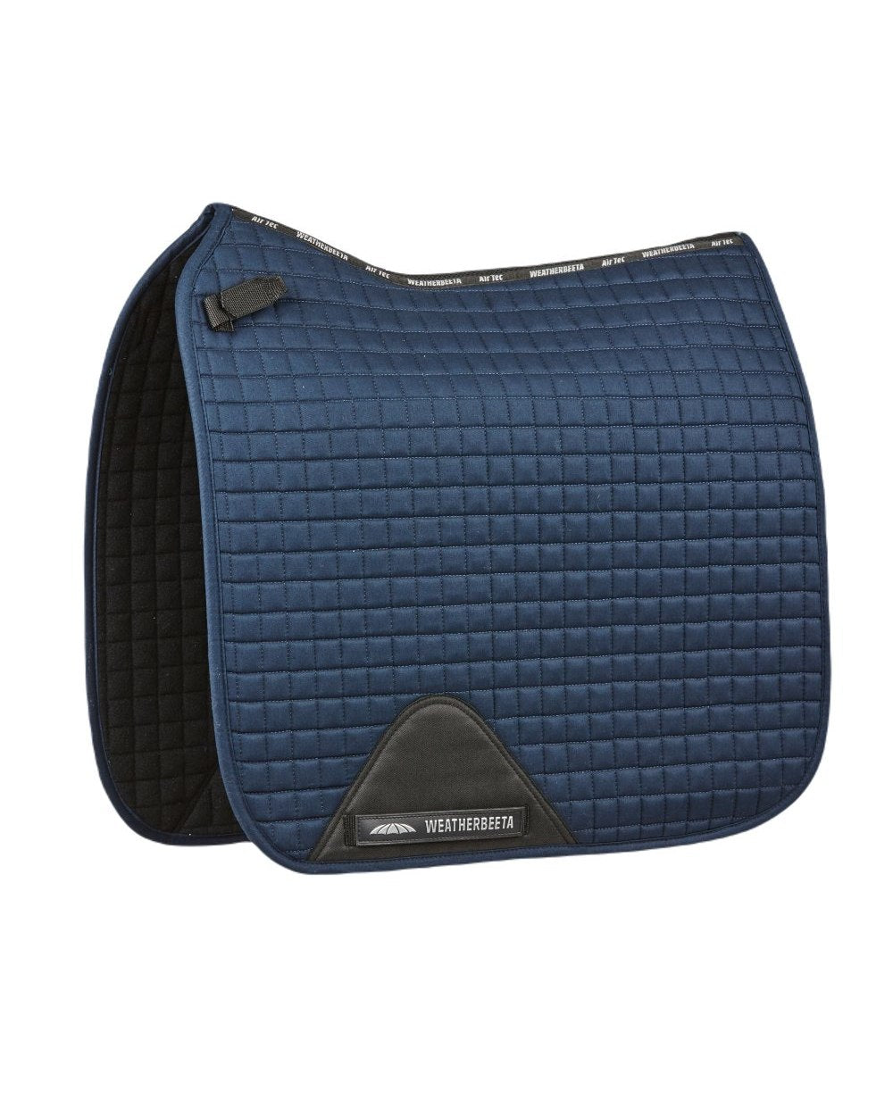 Blueberry Navy coloured WeatherBeeta Prime Dressage Saddle Pad on white background 