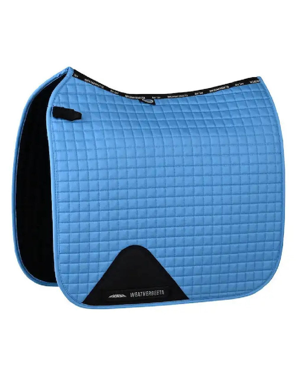 Coastal Blue coloured WeatherBeeta Prime Dressage Saddle Pad on white background 