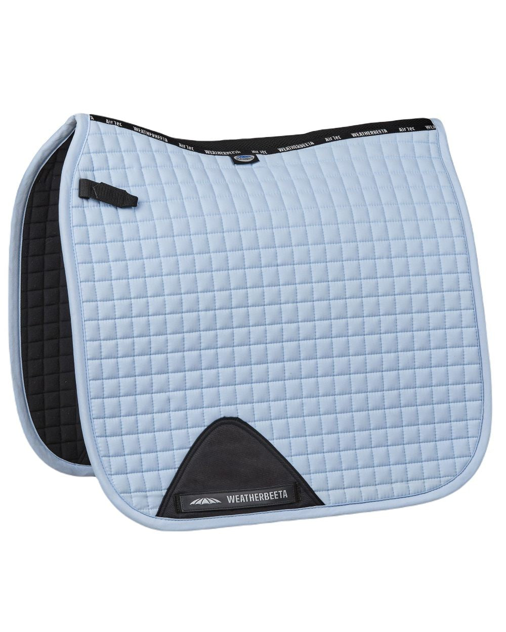 Ice Blue coloured WeatherBeeta Prime Dressage Saddle Pad on white background 