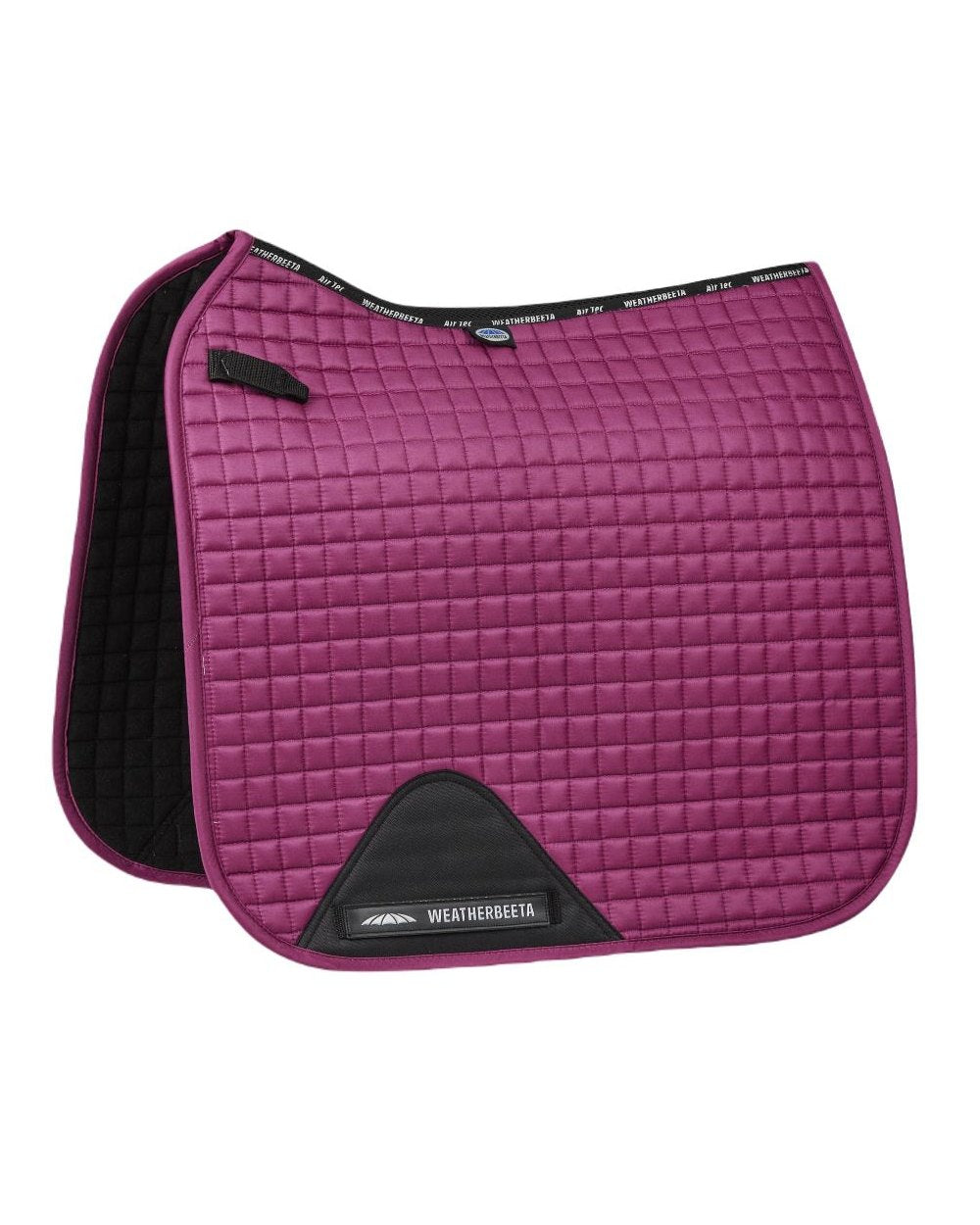 Red Violet coloured WeatherBeeta Prime Dressage Saddle Pad on white background 