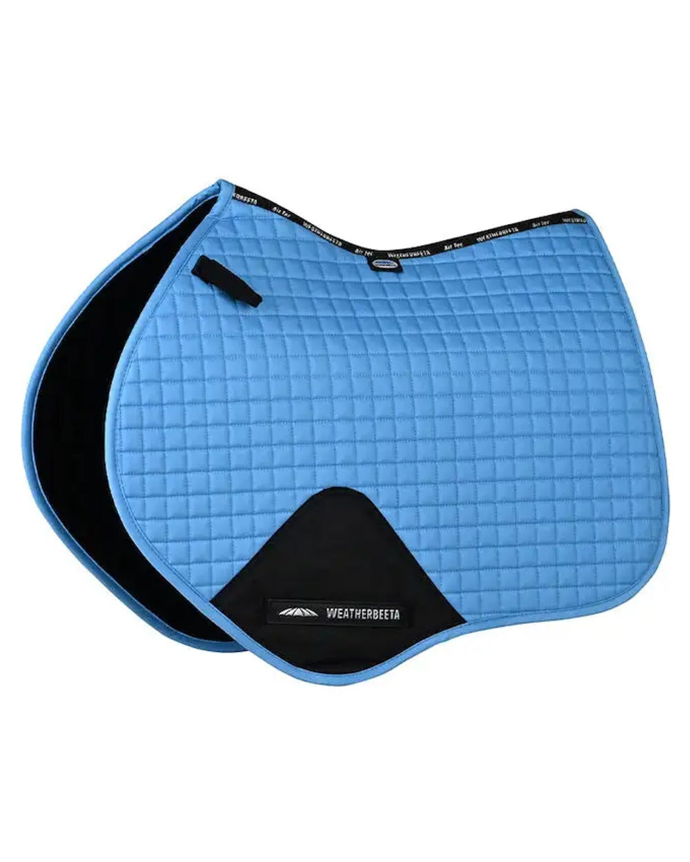 Coastal Blue coloured WeatherBeeta Prime Jump Shaped Saddle Pad on white background 