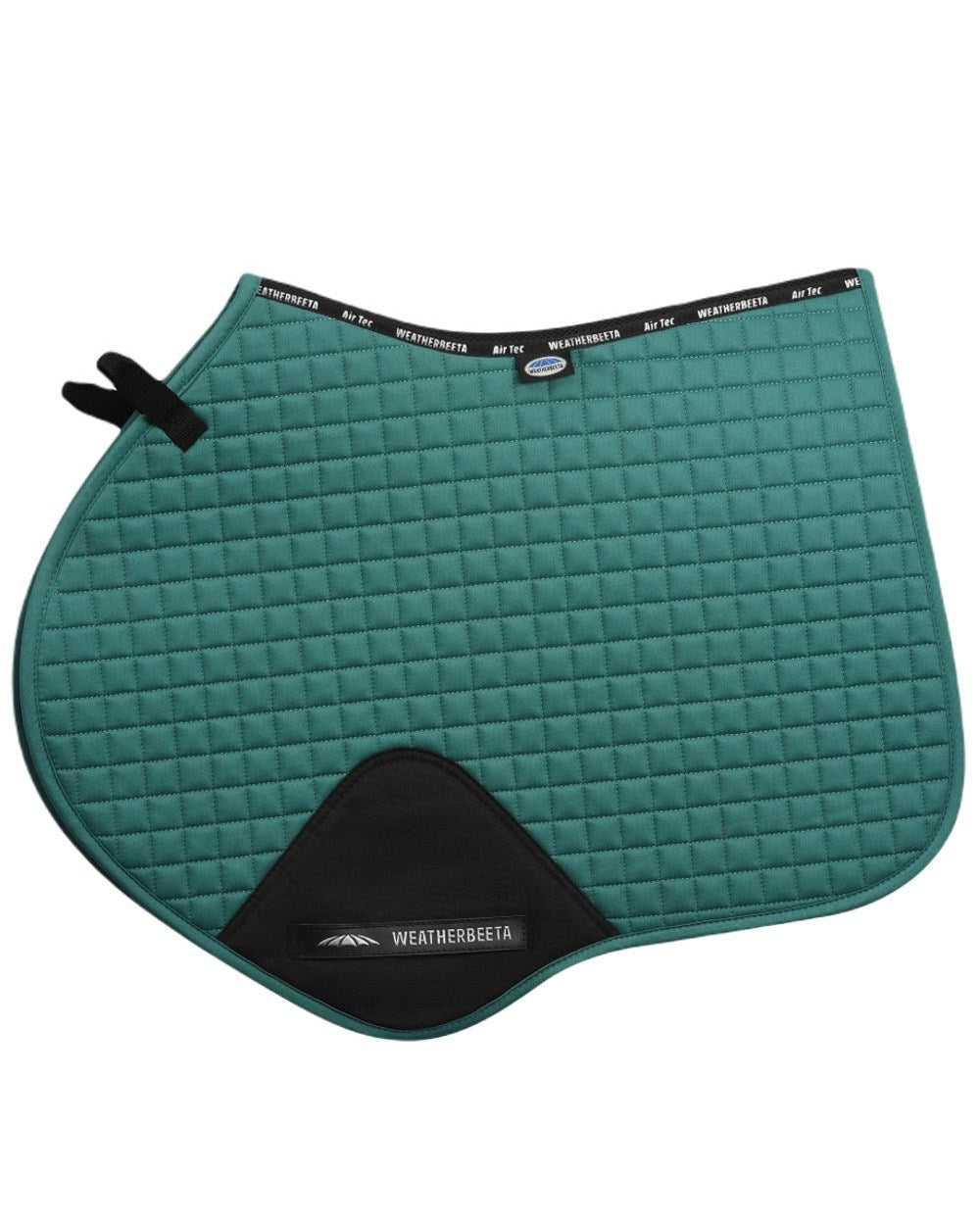 Green coloured WeatherBeeta Prime Jump Shaped Saddle Pad on white background 