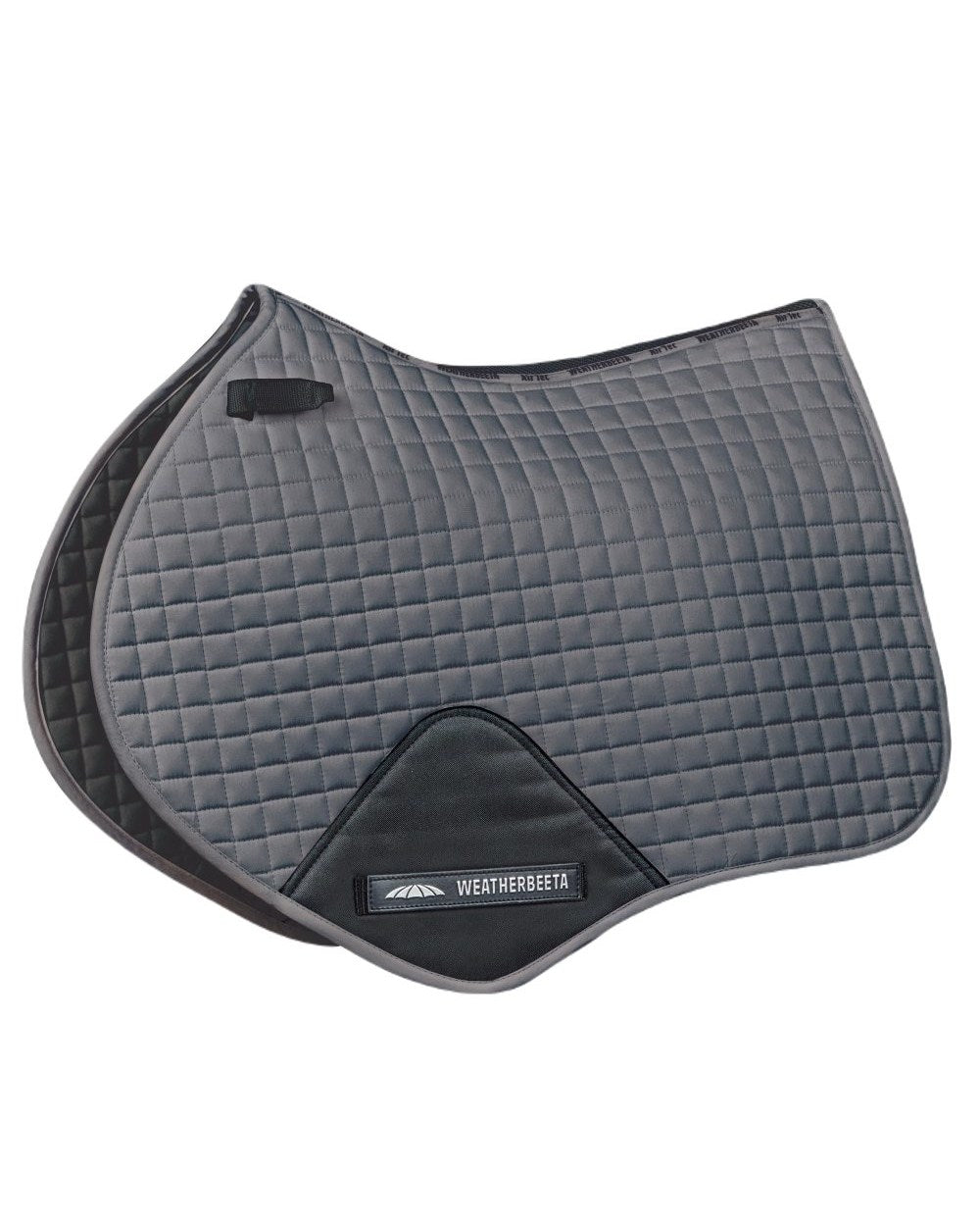 Grey coloured WeatherBeeta Prime Jump Shaped Saddle Pad on white background 