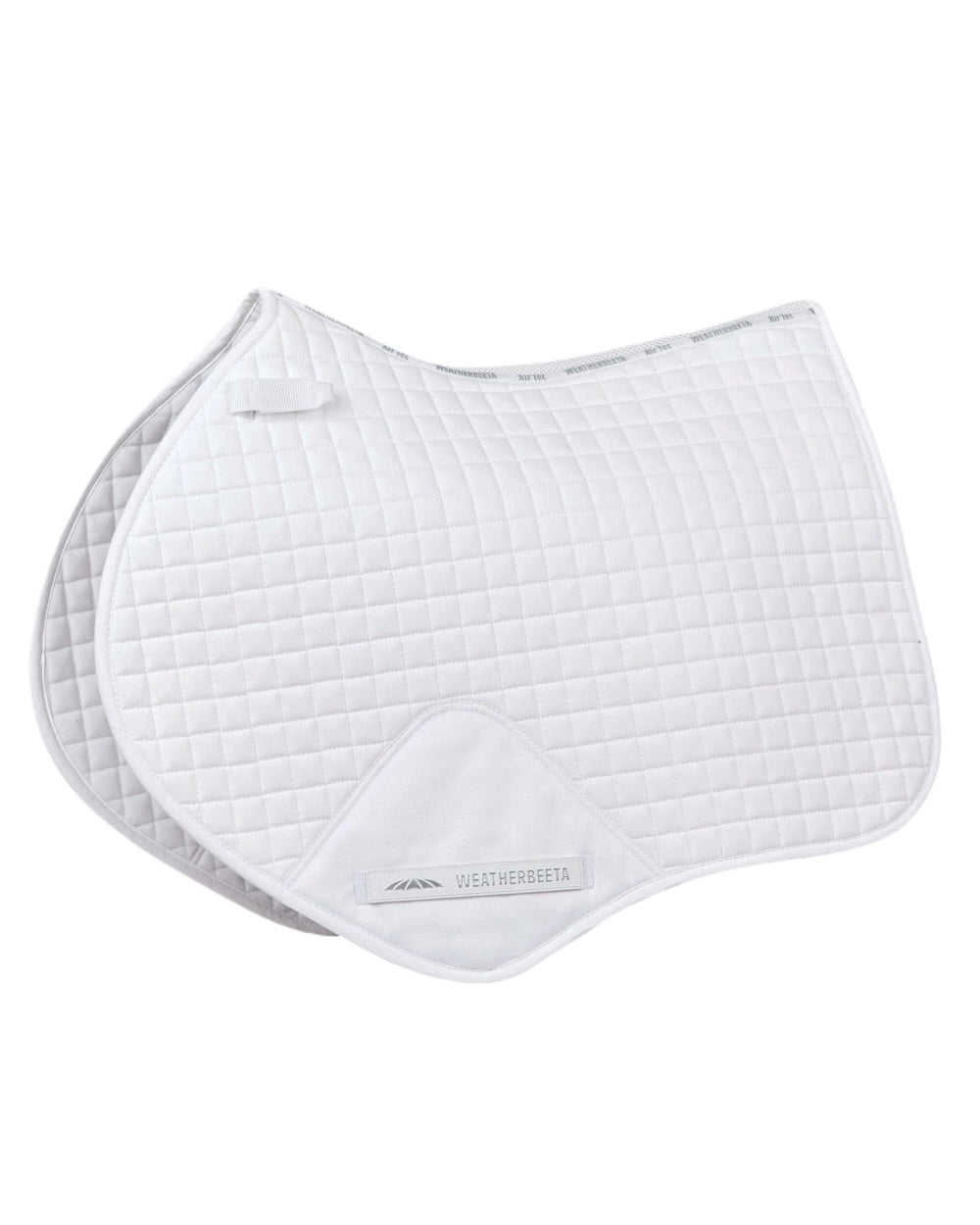 White coloured WeatherBeeta Prime Jump Shaped Saddle Pad on white background 