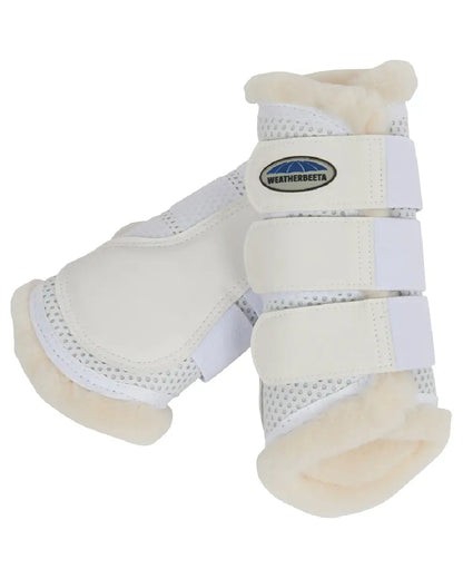White coloured WeatherBeeta Pure Wool Lined Exercise Boots on white background 