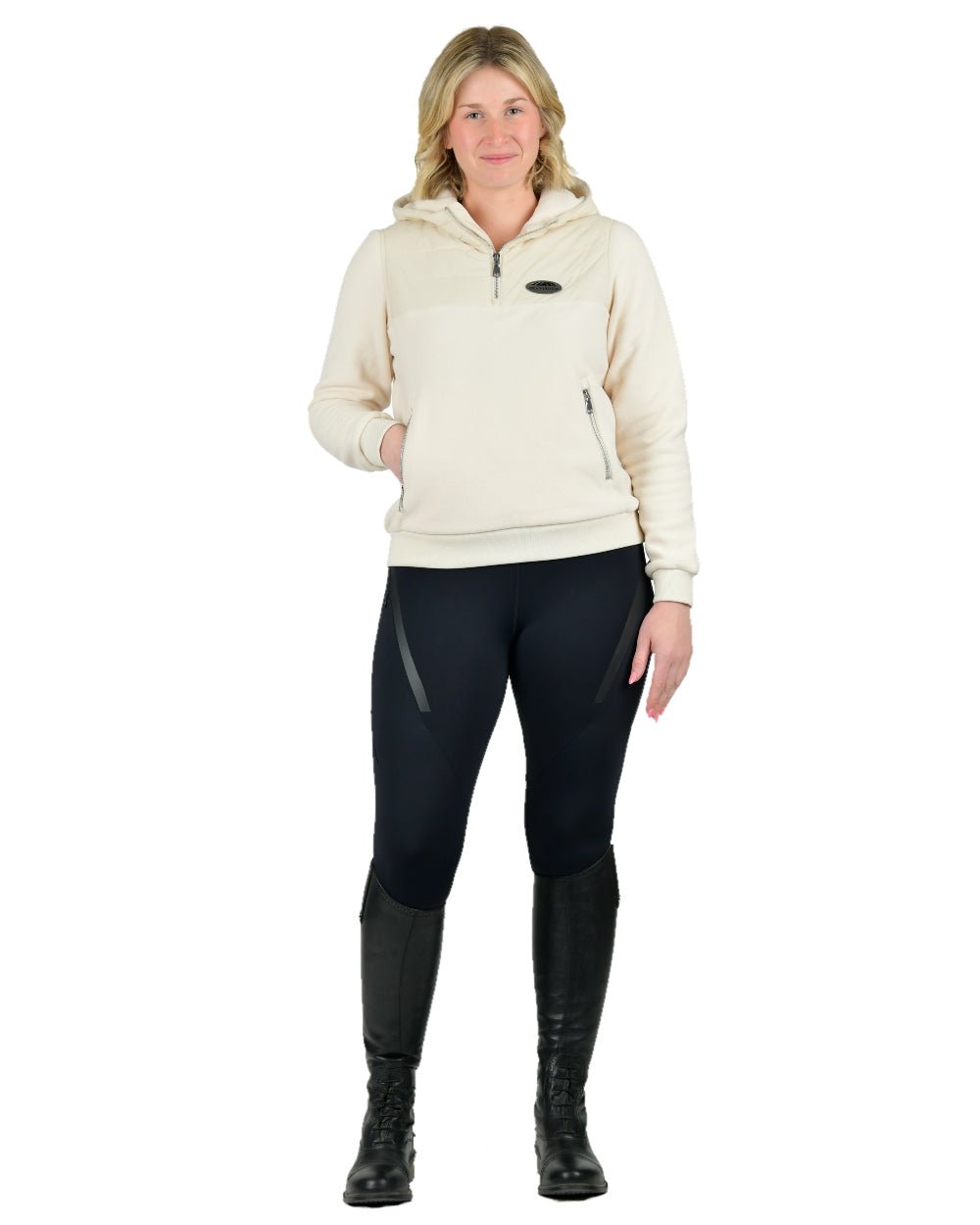 Whitecap Grey coloured WeatherBeeta Tampa Technical Pullover on white background 