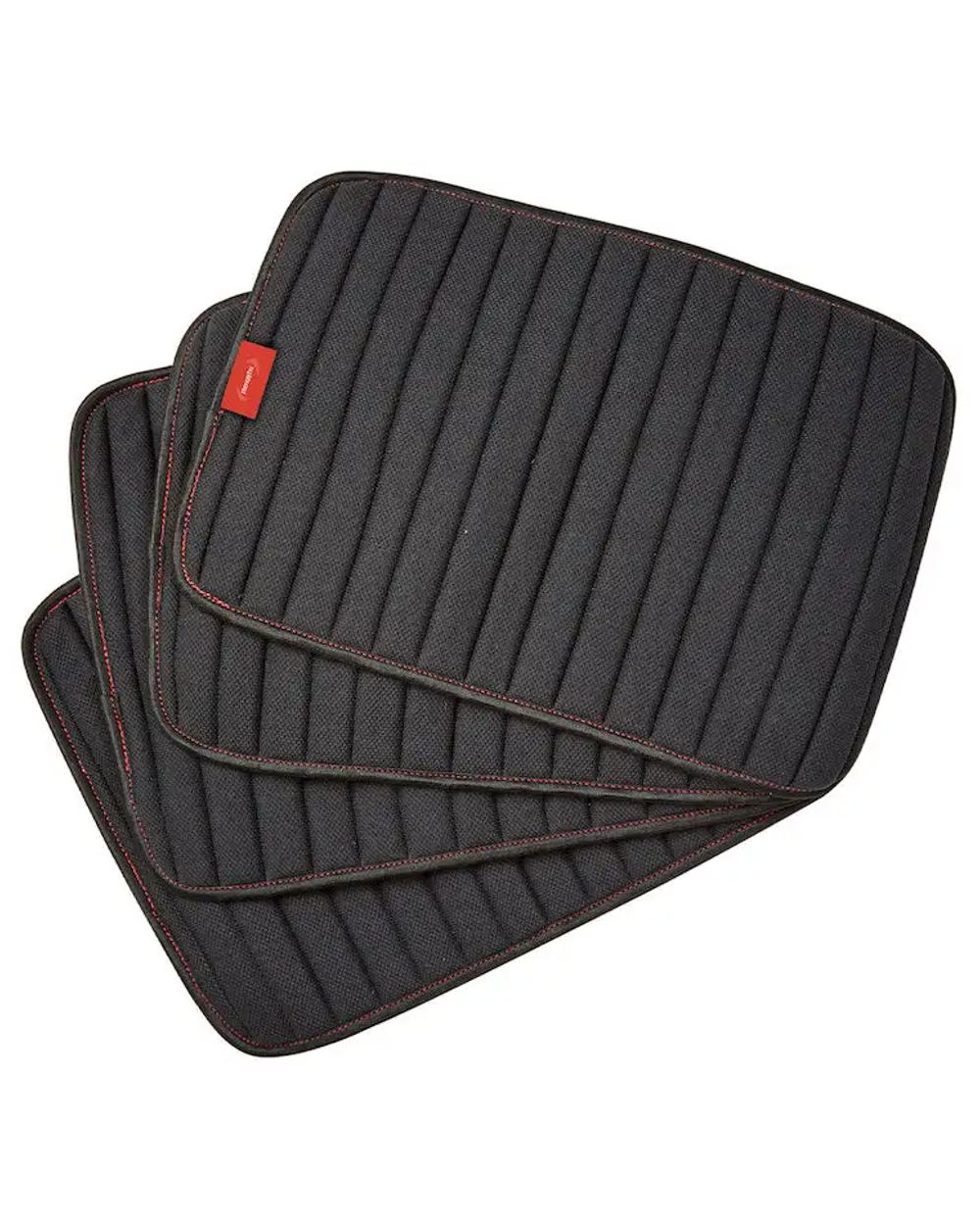 Black Red coloured WeatherBeeta Therapy-Tec Channel Quilt Leg Pads 4 Pack on white background 